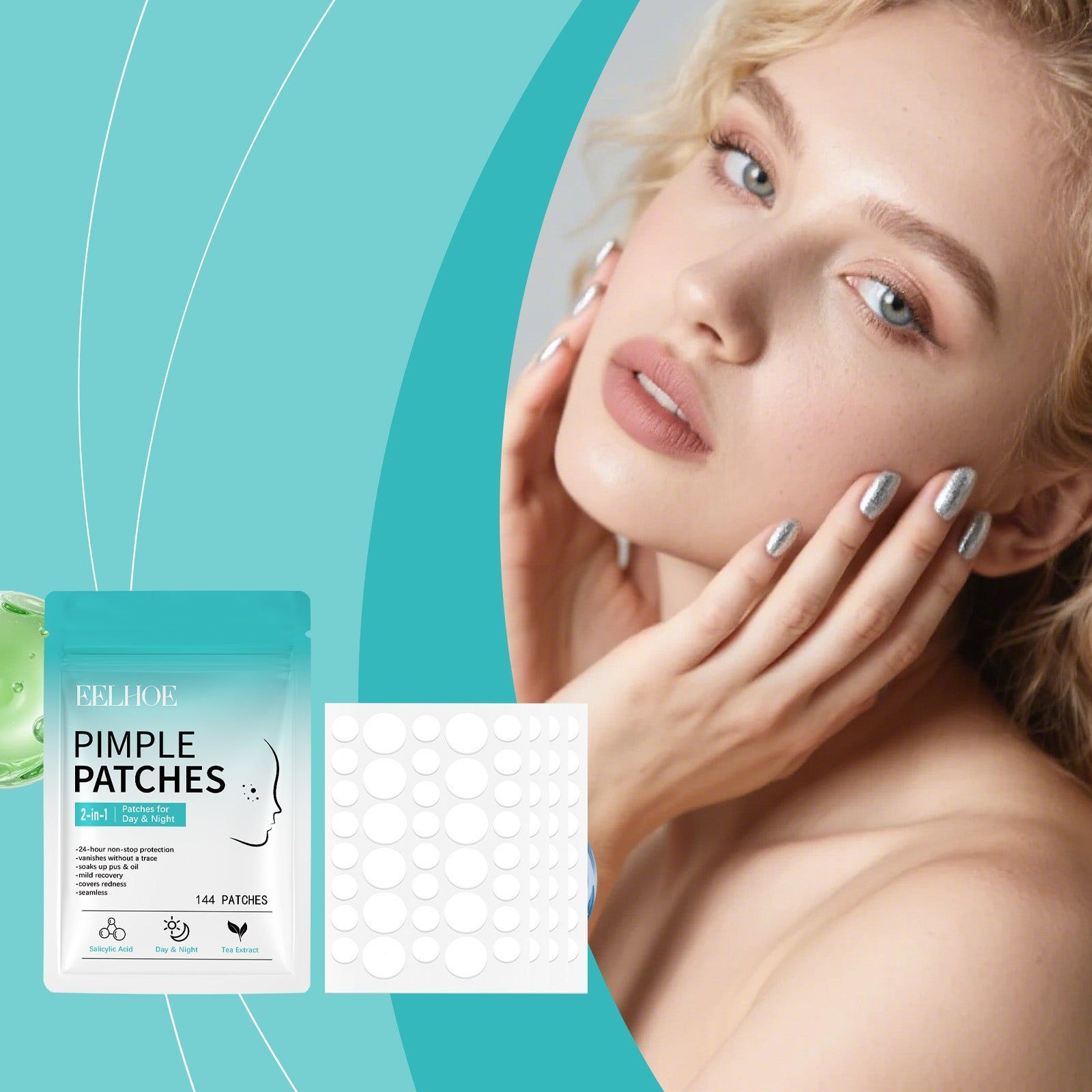 Acne Patch, Salicylic Acid, Clear Skin, Pimple Spot Treatment, Fast Relief ,144pcs