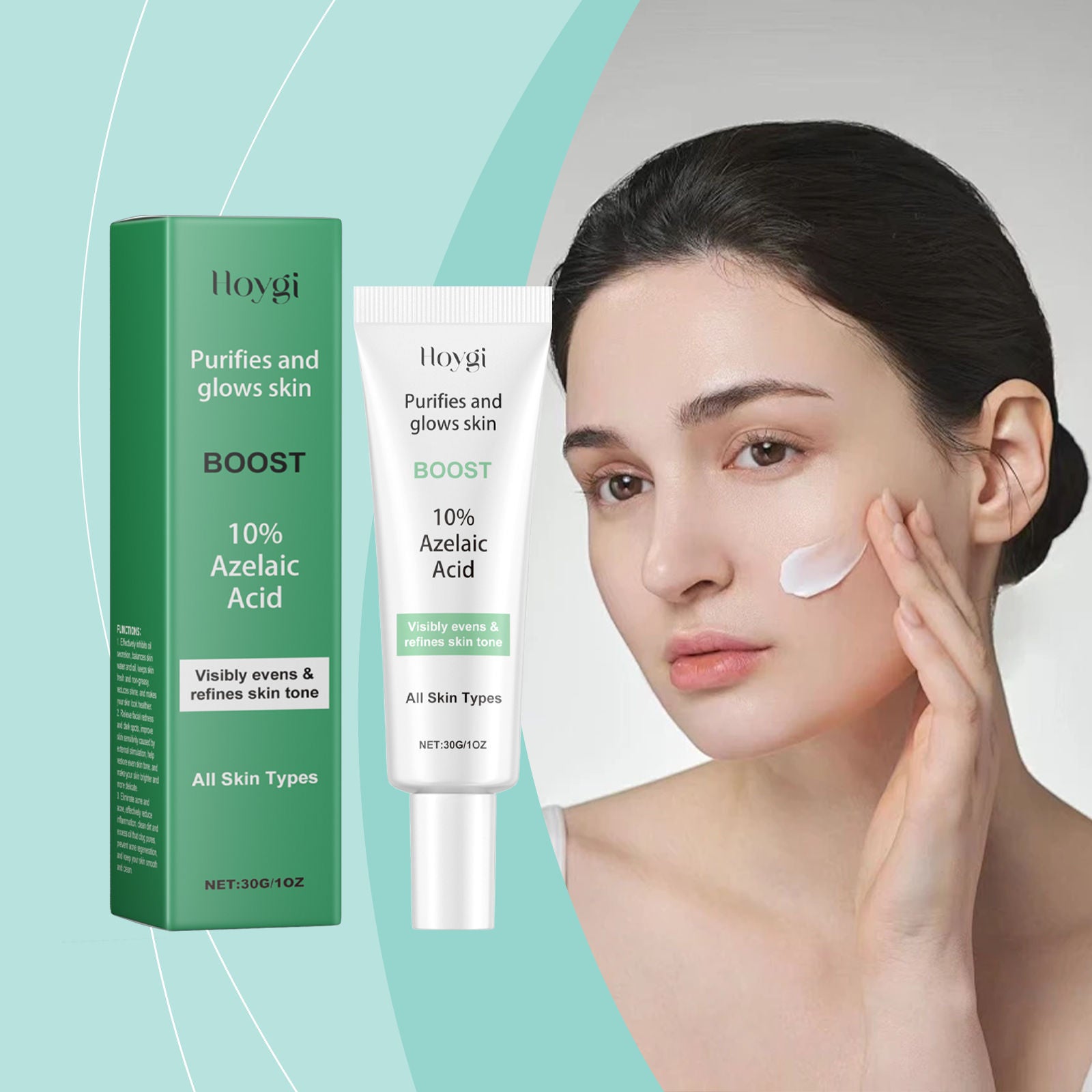Azelaic Acid Acne Cream, Oil Control, Repair Skin, Gentle Moisturizer, Clear Pores ,30g