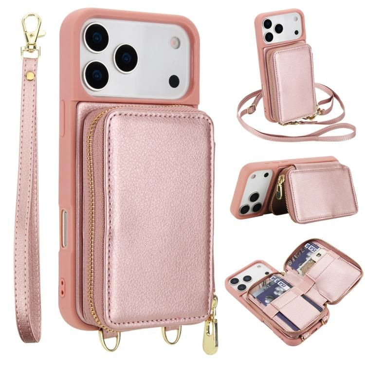 For iPhone 18 Pro Max / iPhone 17 Pro Max Crossbody Zipper RFID Card Bag Phone Case