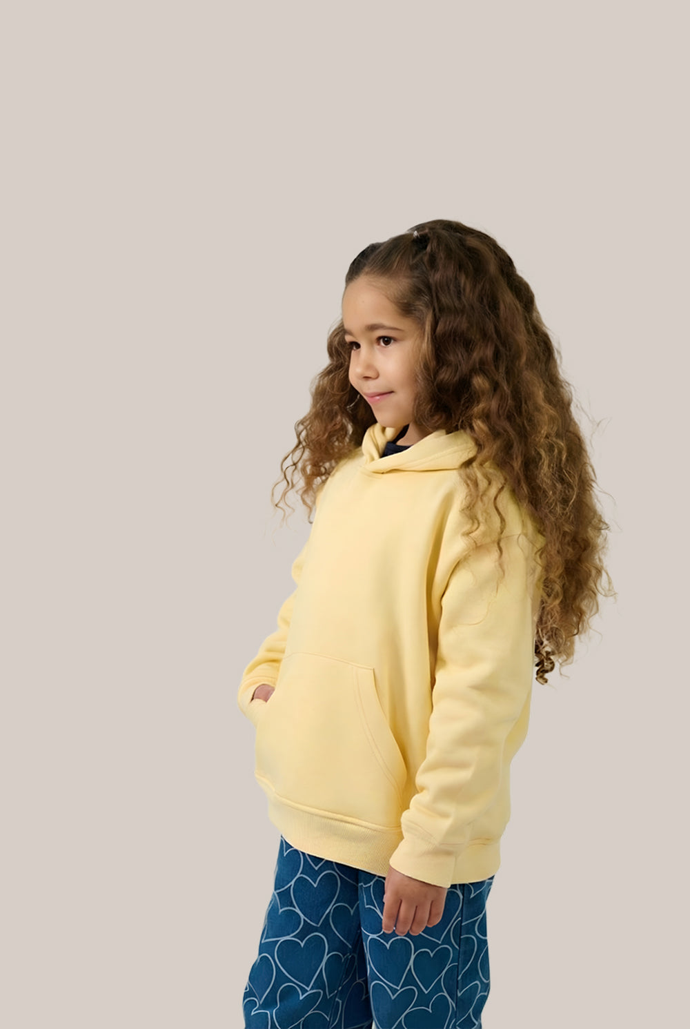 MULU Kids Classic Oversized Hoodie - Eggshell Yellow (Copy)
