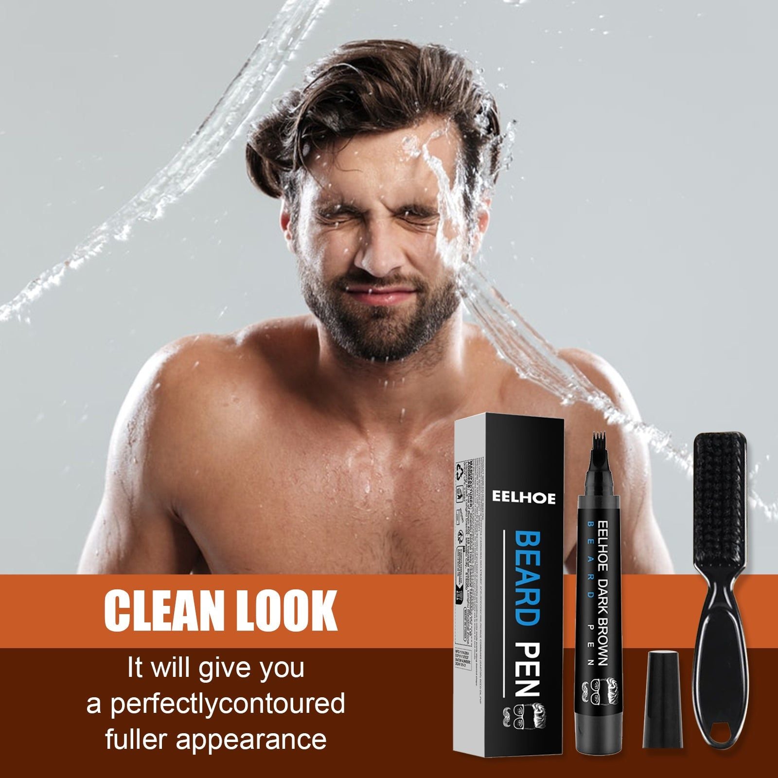 Beard Filler Pen Kit, Waterproof, Natural, Easy to Use, Perfect for a Dense, Stylish Beard ,1set