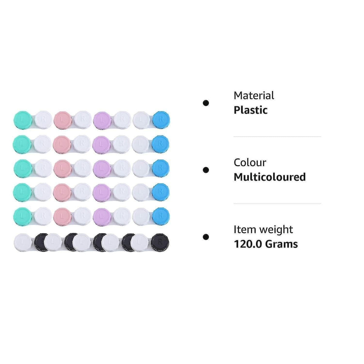 25 Pack Contact Lens Storage Cases With L and R Labels for Travel