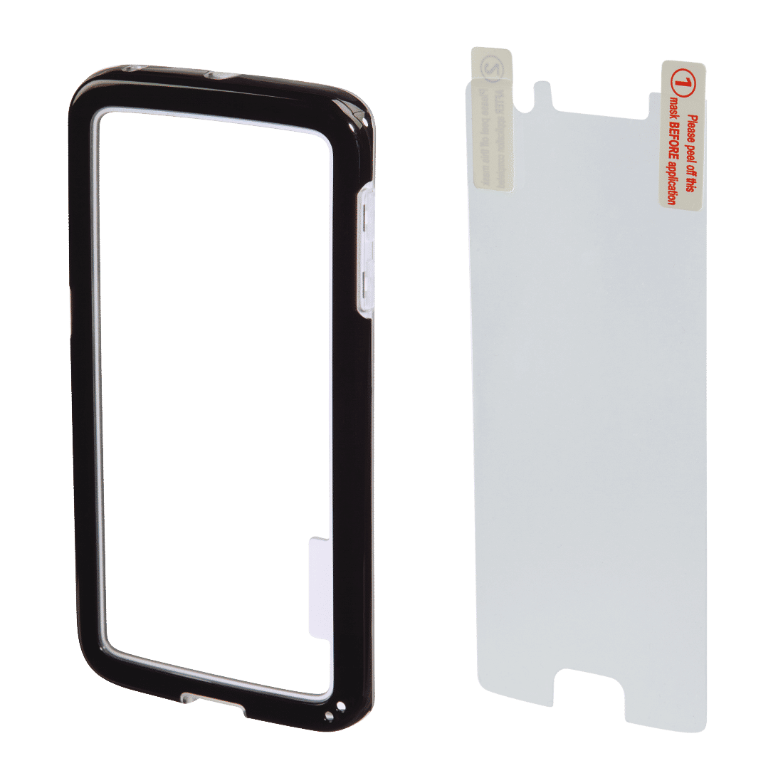 HAMA 136738 غطاء "حامي الحواف" لهاتف Samsung Galaxy S6 Edge + واقي شاشة، أسود