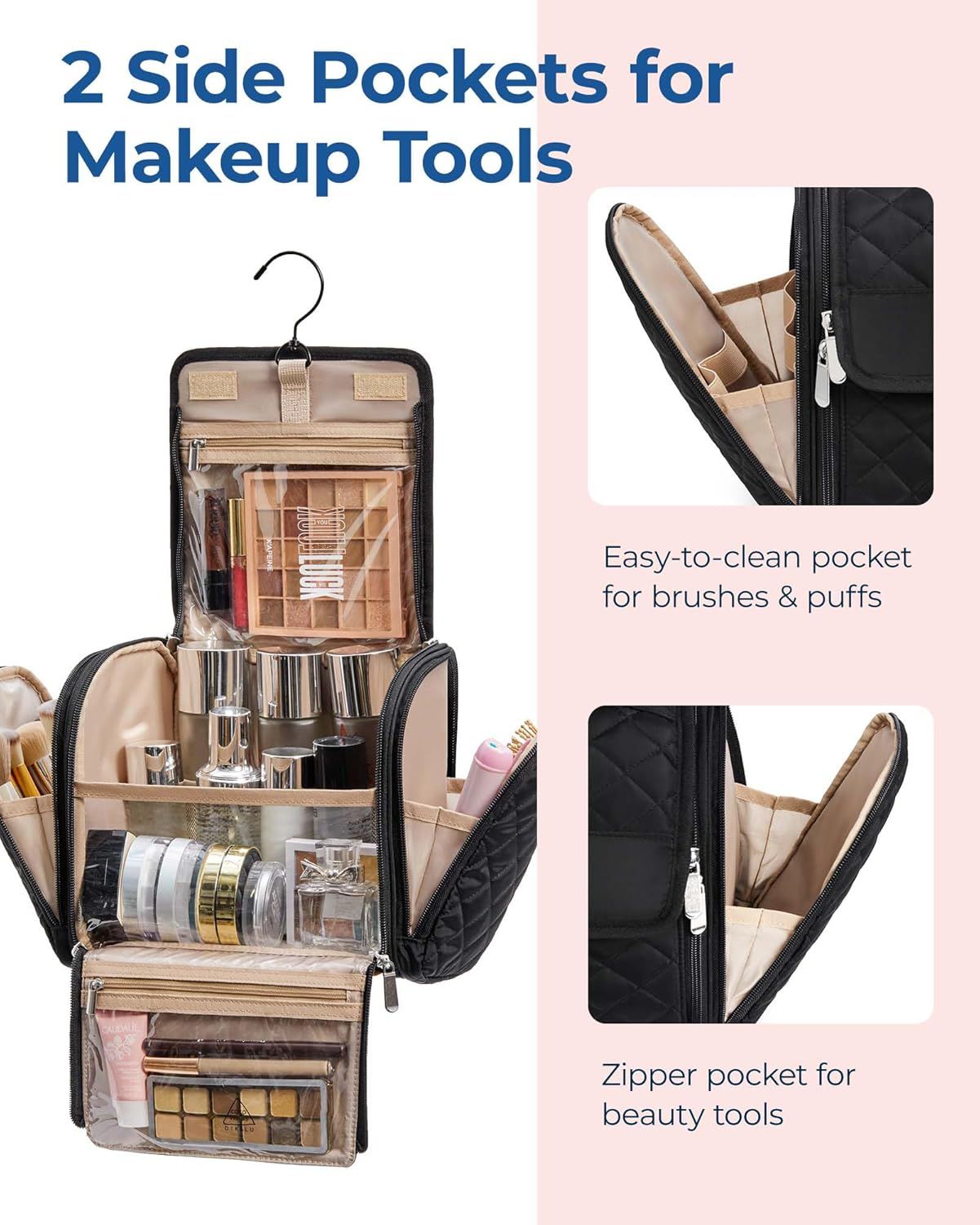 Makeup Bag Large Capacity Portable Organizer Travel Case for Toiletries Cosmetics