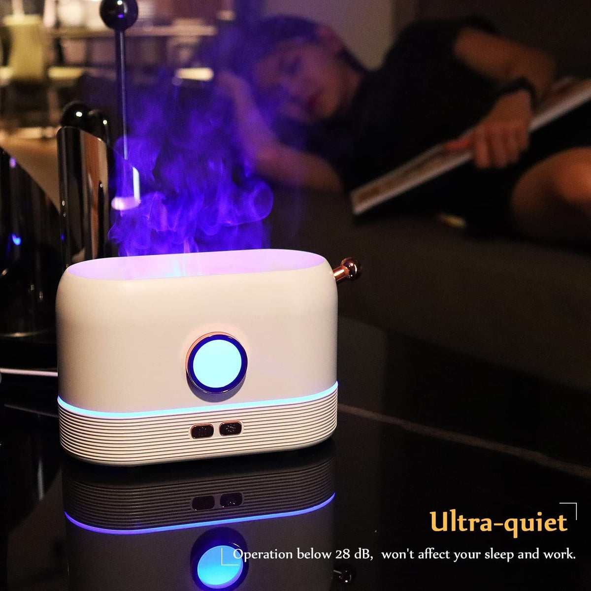 Aroma Diffuser For Essential Oils Color Changing Flame Air Humidifier For Home Office