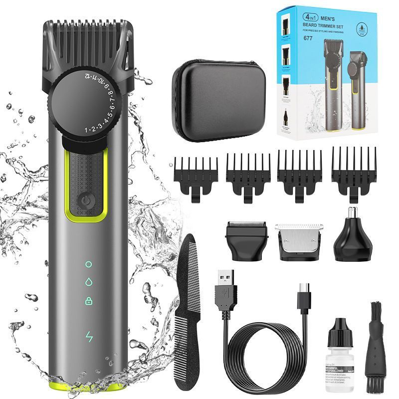 4 in 1 Cordless Rechargeable Hair Clipper Beard Trimmer for Men
