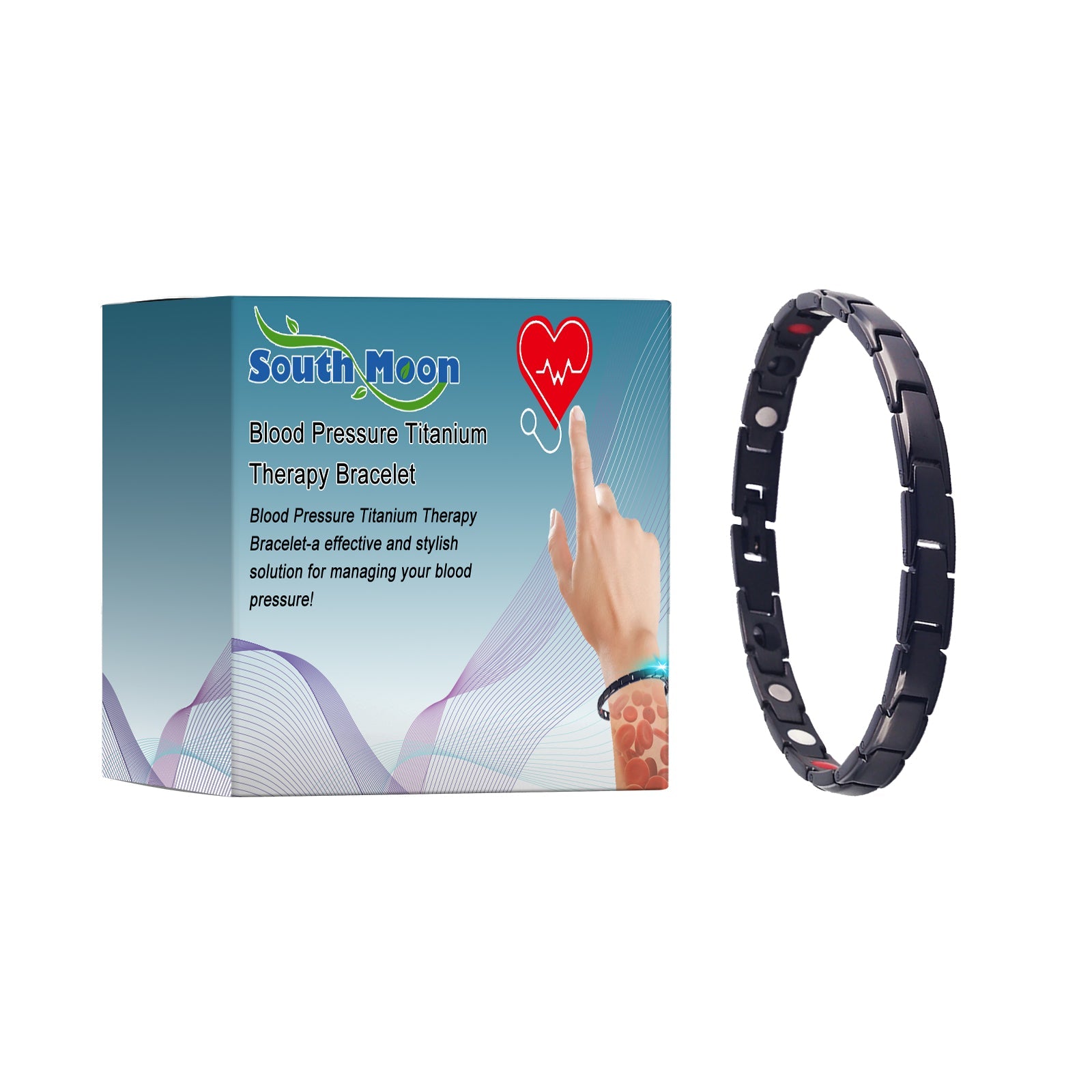 Blood Pressure Titanium Therapy Bracelet, Body Care, Stress Relief, Blood Sugar Balance ,1pcs