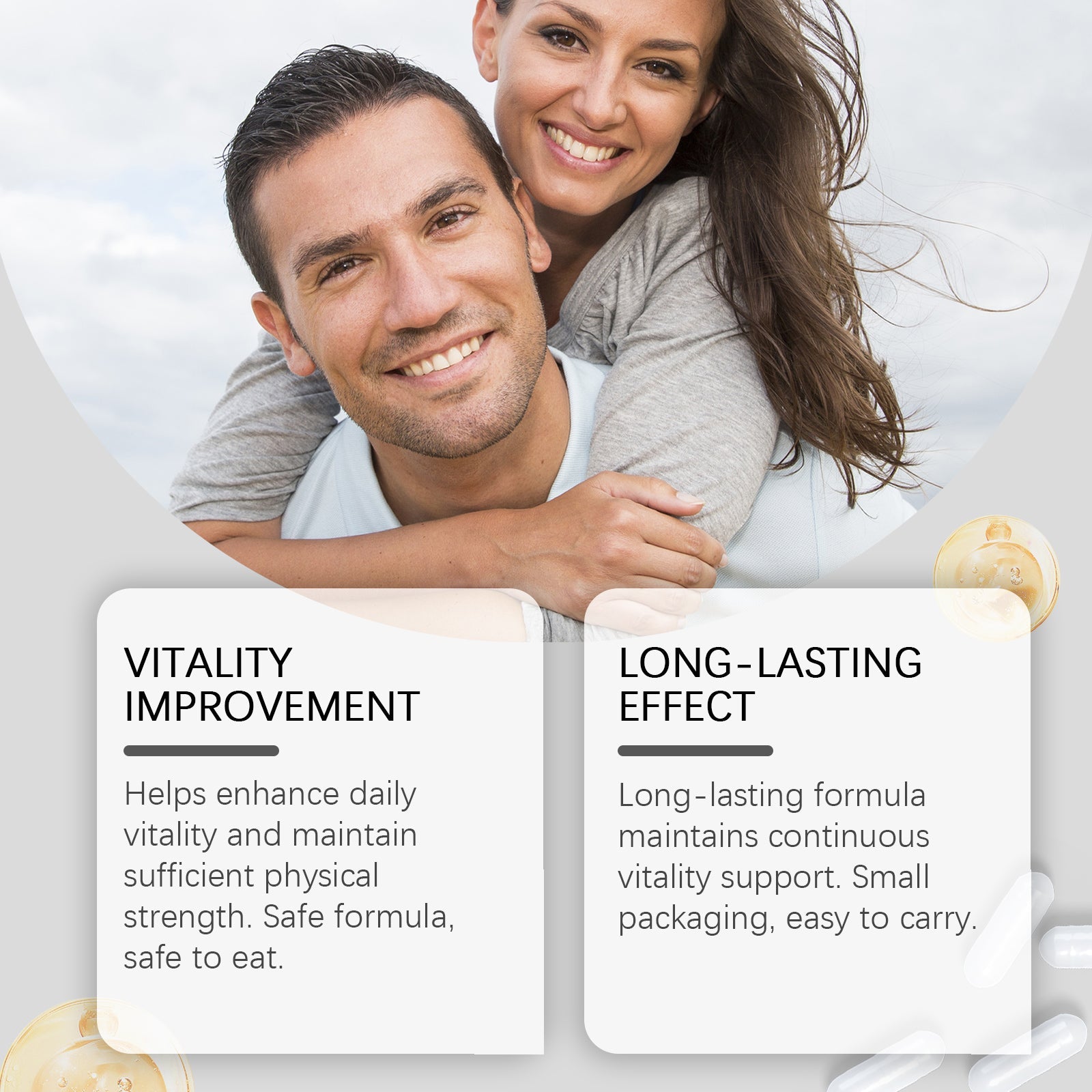 Maca Capsules, Natural Body Care, Boost Vitality, Easy Health Support ,60 capsules