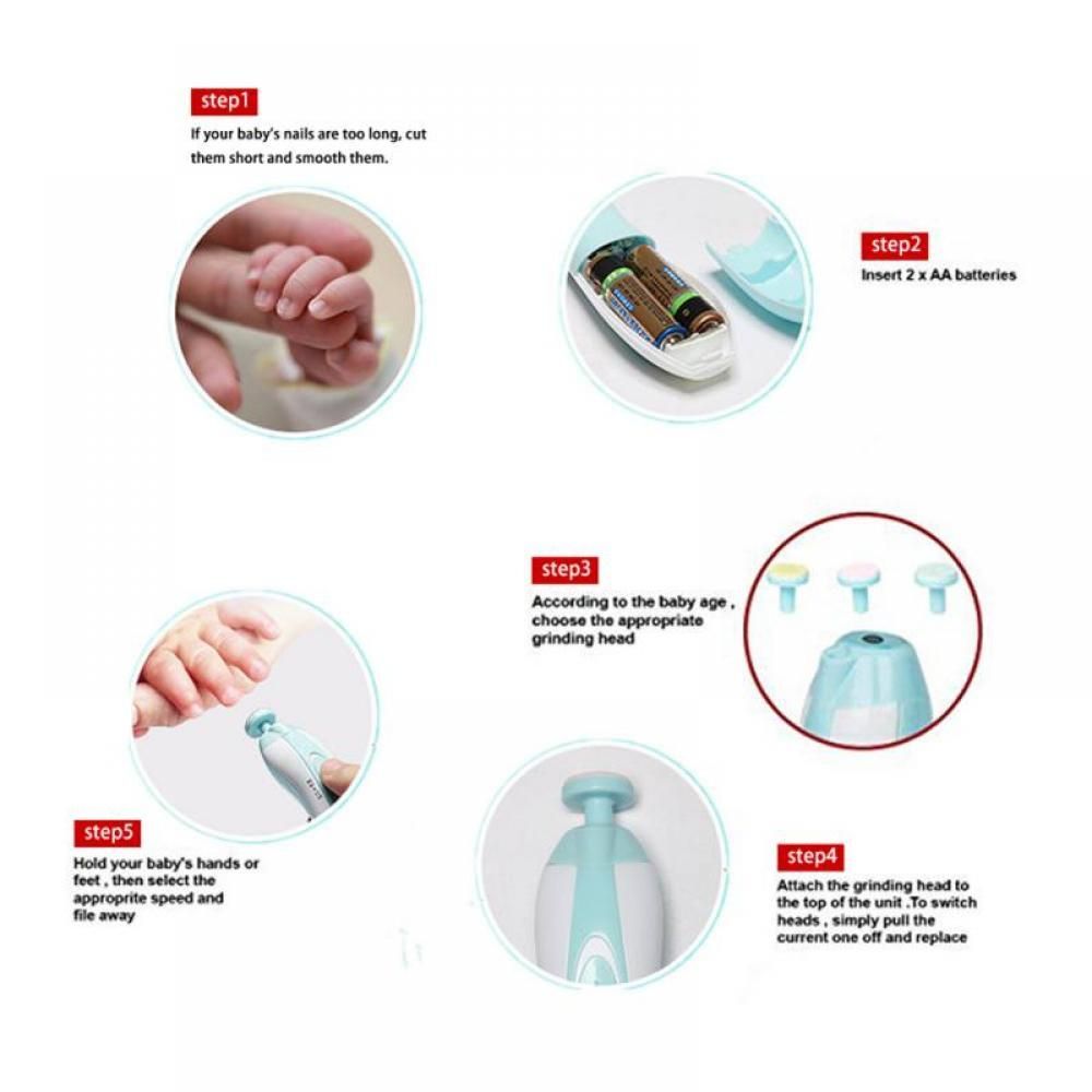 Electric Baby Nail Trimmer Infant Nail Clipper Kit Safety Mute Manicure Tools For Newborn