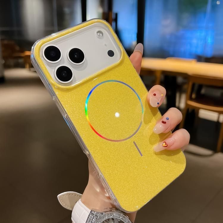 For iPhone 18 Pro Max / iPhone 17 Pro Max Glitter Powder Plating MagSafe IMD Full Coverage Phone Case