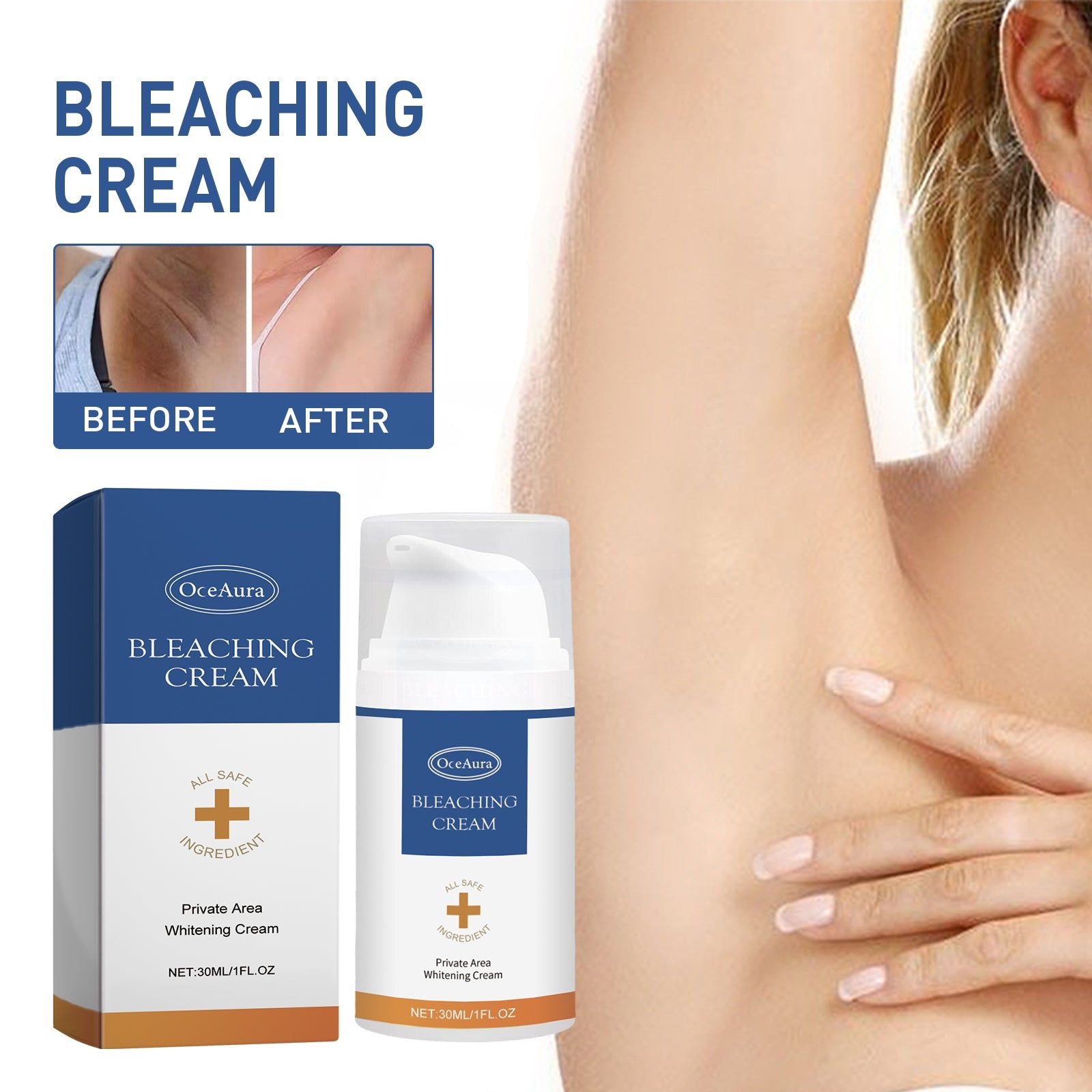 Brightening Skin Cream, Dark Underarm & Joint Lightening, Natural Glow ,30ml