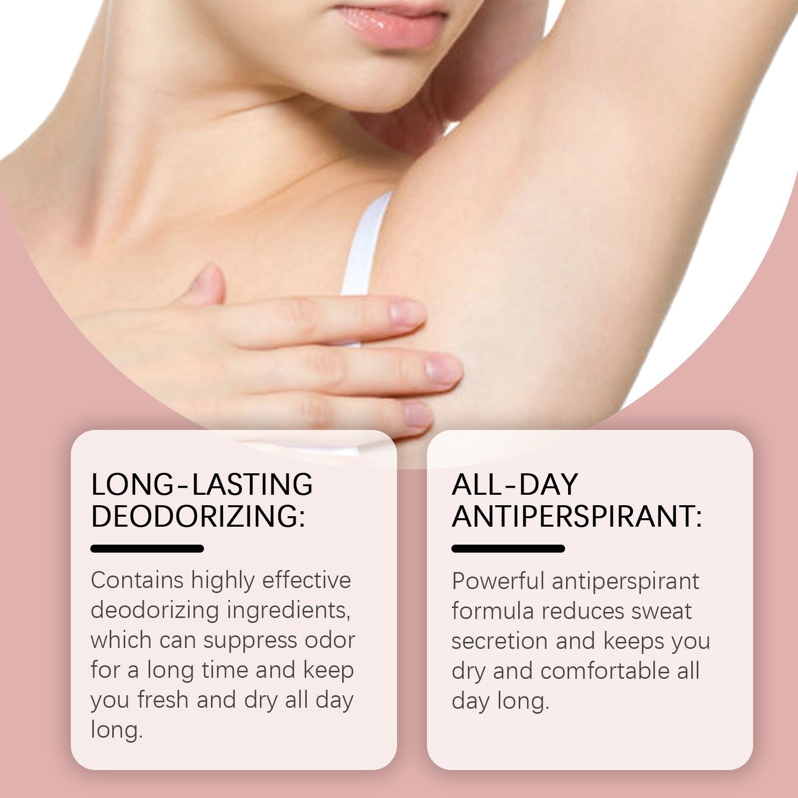 Body Care Stick, Natural Rose Fragrance, Sweat Deodorant, Portable, All Skin Types ,30g
