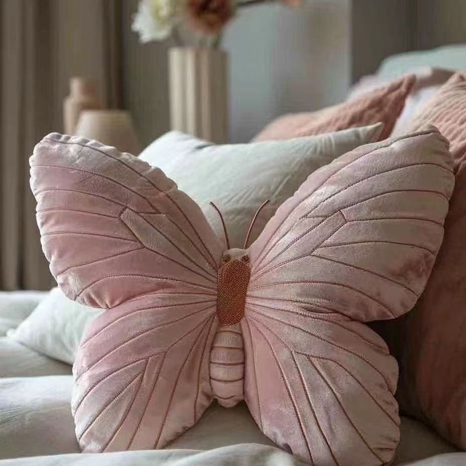 Butterfly Throw Pillow Plush Butterfly Shaped Cushion Home Decor for Couch Bed