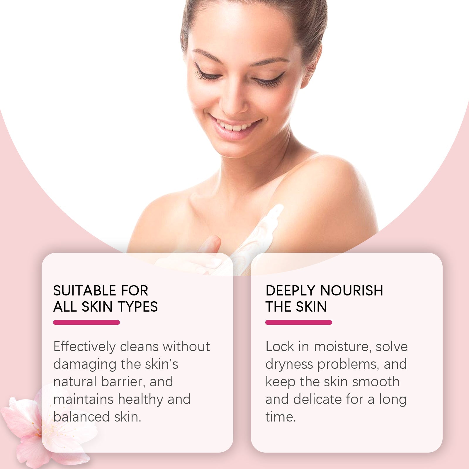 Cherry Blossom Body Care Set, Moisturizing, Nourishing, Gentle Cleansing, Fragrance ,1set