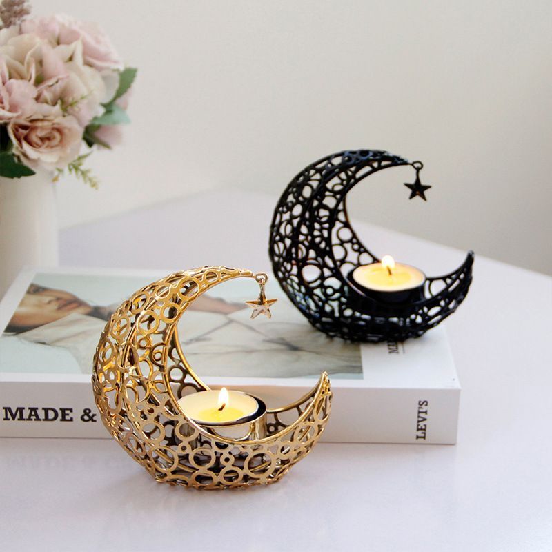 Moon Candlestick Candle Holder Wedding Tabletop Ornament Home Decoration