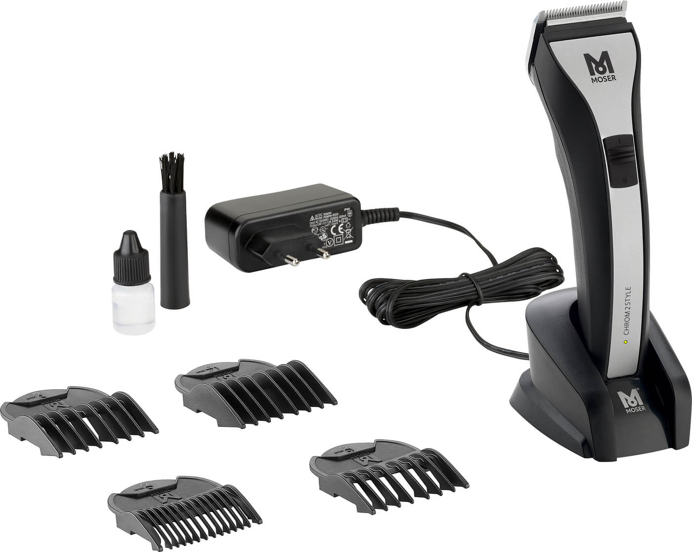 MOSER 1877-0150 Hair Clipper Chrom2Style Black-Silver 3 Pin