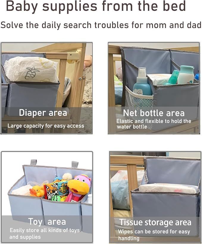 Hanging Diaper Caddy Organizer Durable Baby Organizer Diaper Stacker for Changing Table