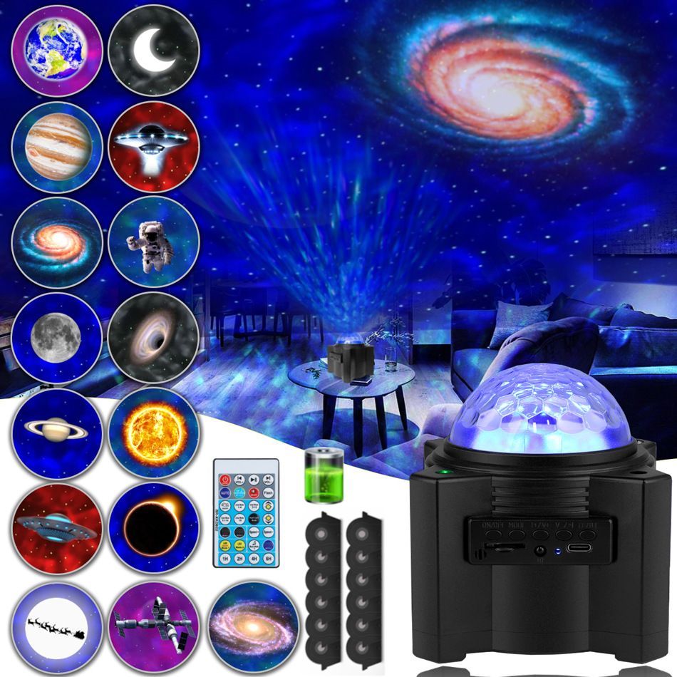 Galaxy Star Projector Lamp LED Music Night Light With 15 Space Patterns Home Decor