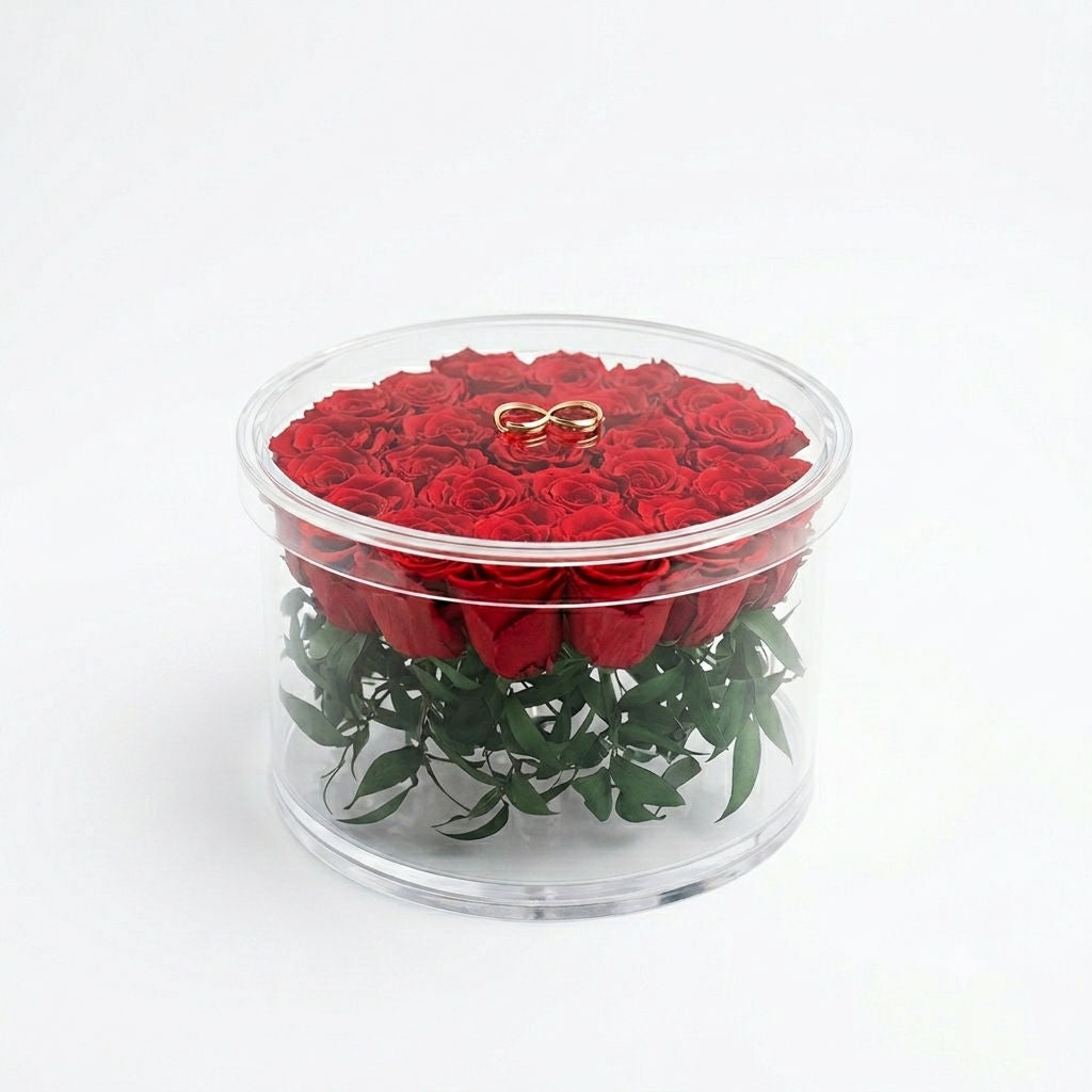 Luxury 25 Long Life red roses Box