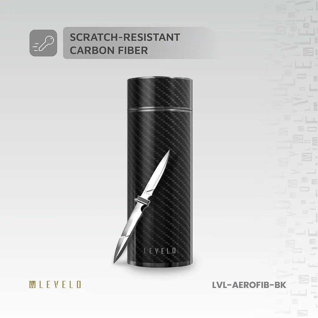 Levelo AeroFiber 350ML Carbon Fiber Bottle, Black