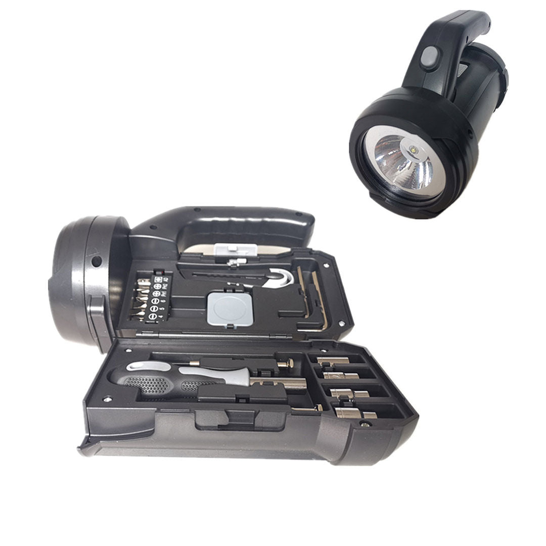 Porodo LifeStyle Outdoor 5W 18 in 1 Flashlight with Toolbox, Black Grey