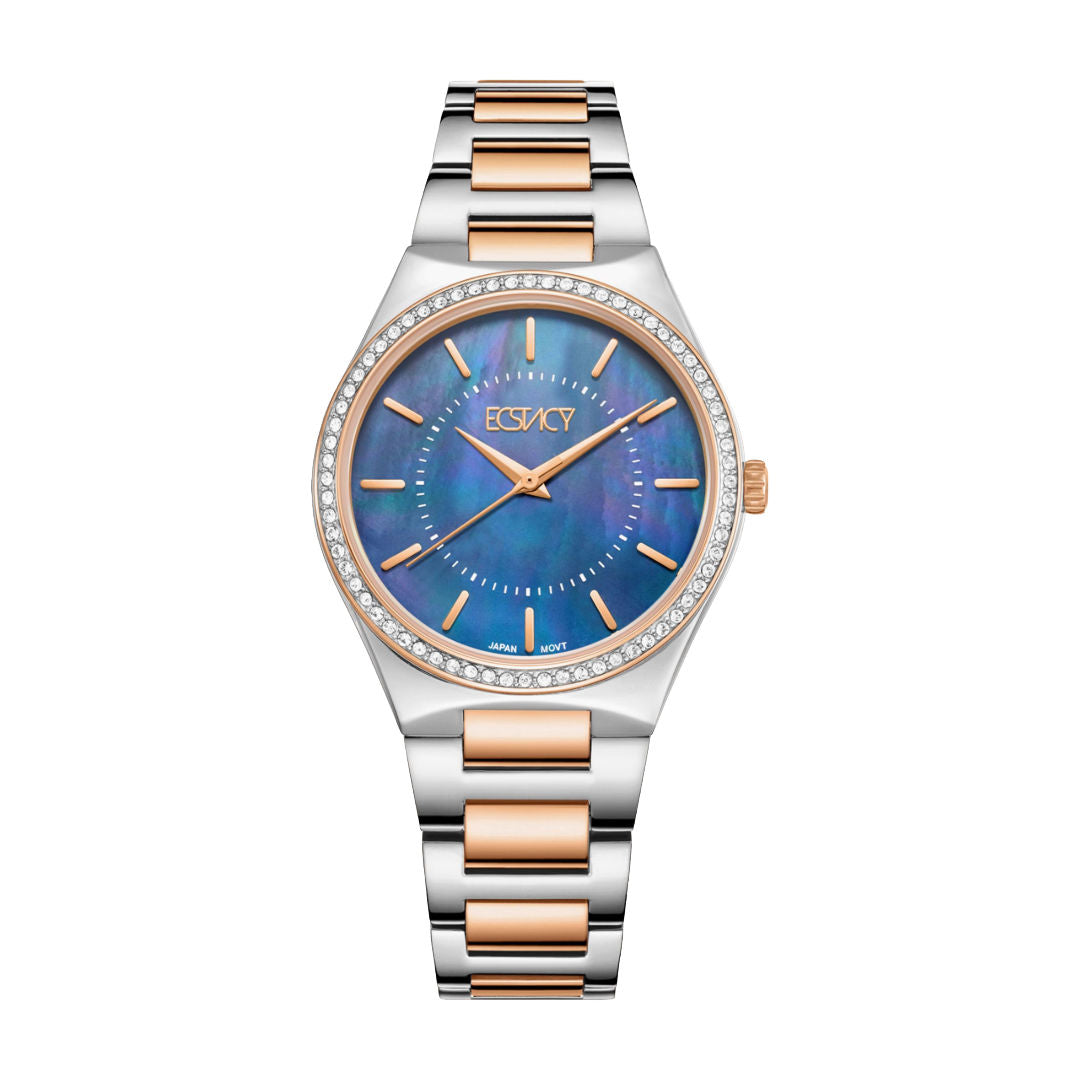Ecstacy Women's Analog Blue Dial Watch, E23507-KBKMN Series