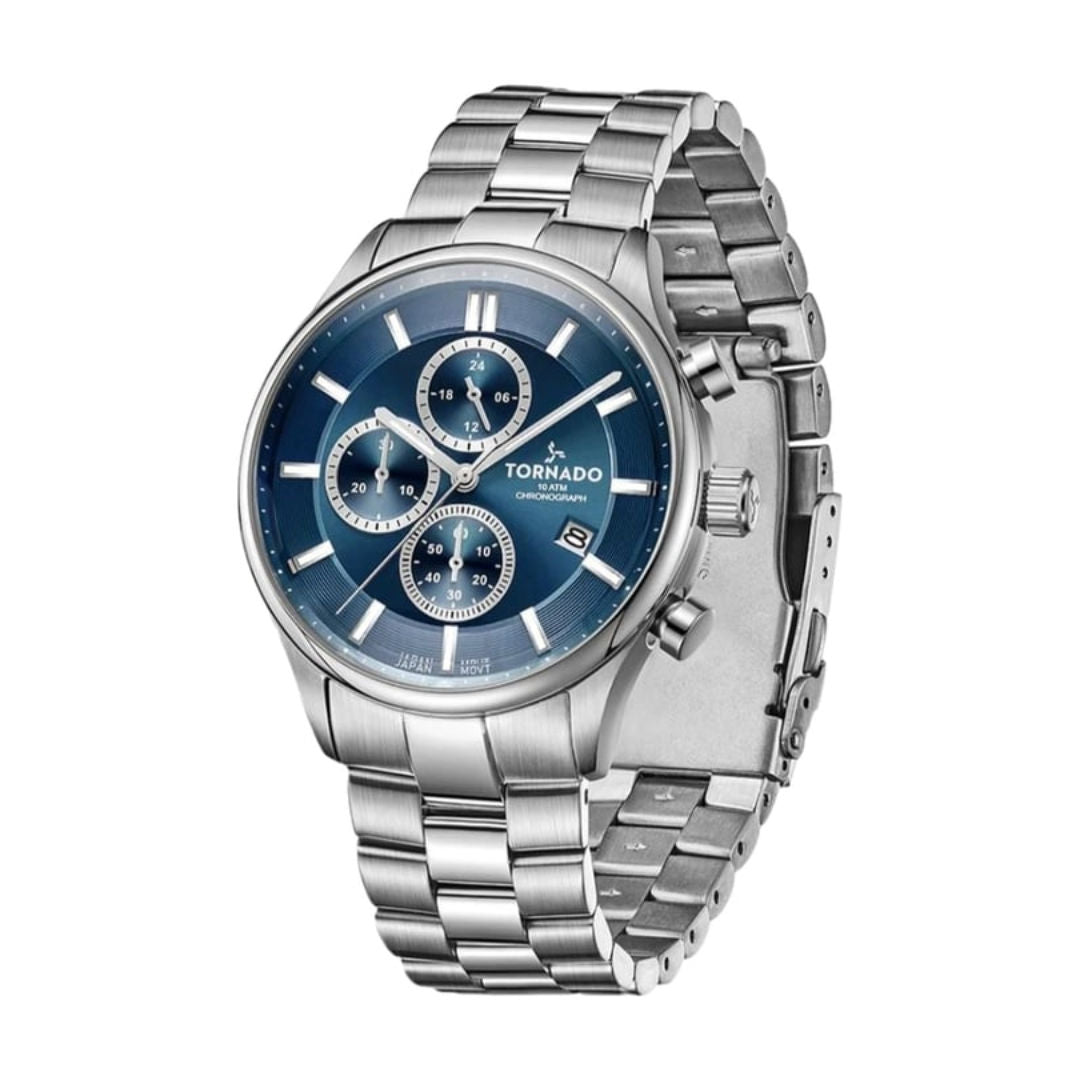 TORNADO Celestia Elite Men's Japanese Quartz Chronograph Blue Dial Watch