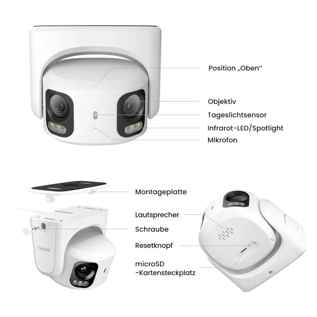 Reolink 4K Dual-Lens PoE Security Camera-8MP, 180° Panoramic View, AI Detection, PCRPDB4K01