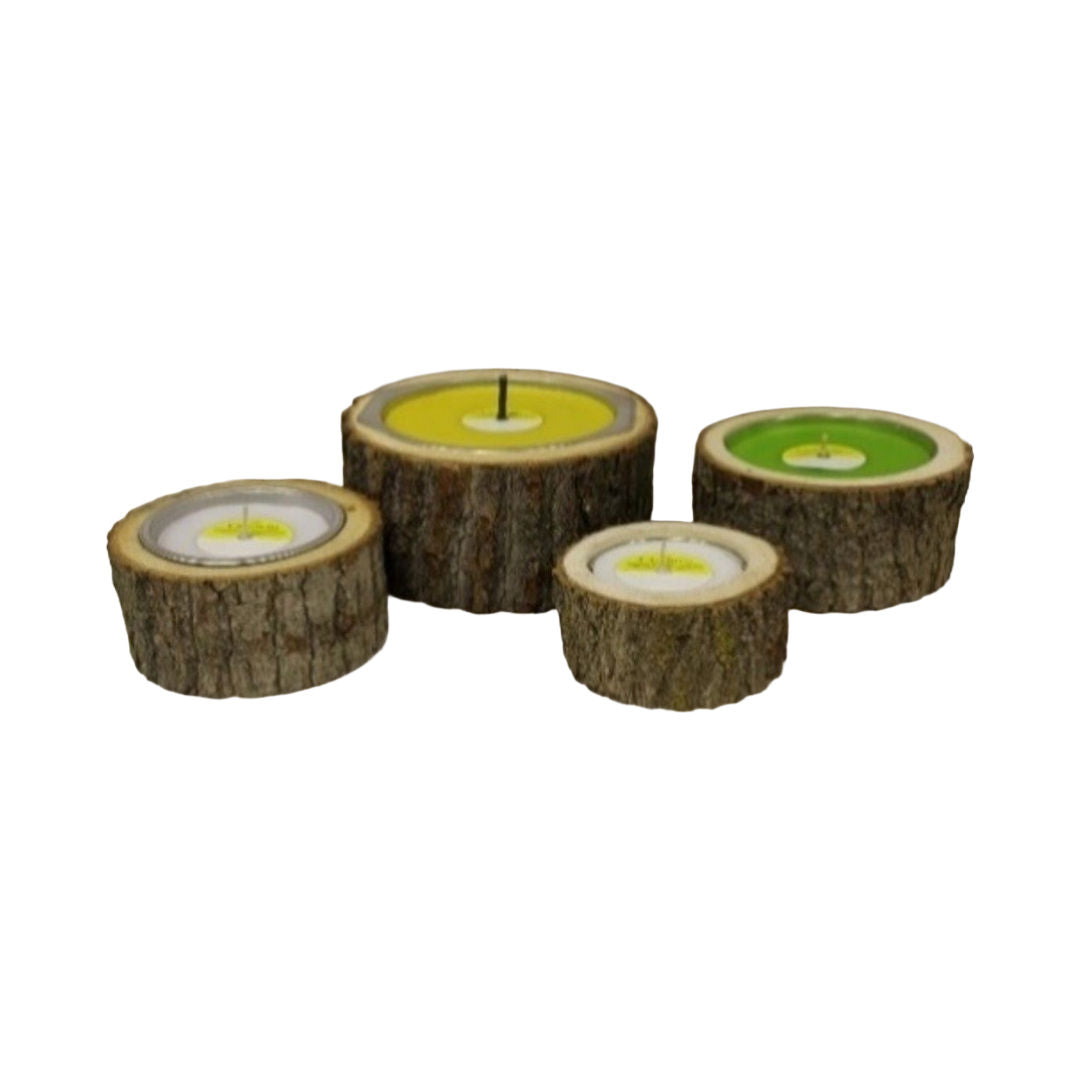Citronella Classic Wood Holder with Tin Refill Outdoor Candle, 16x7.5cm, 12 Hrs