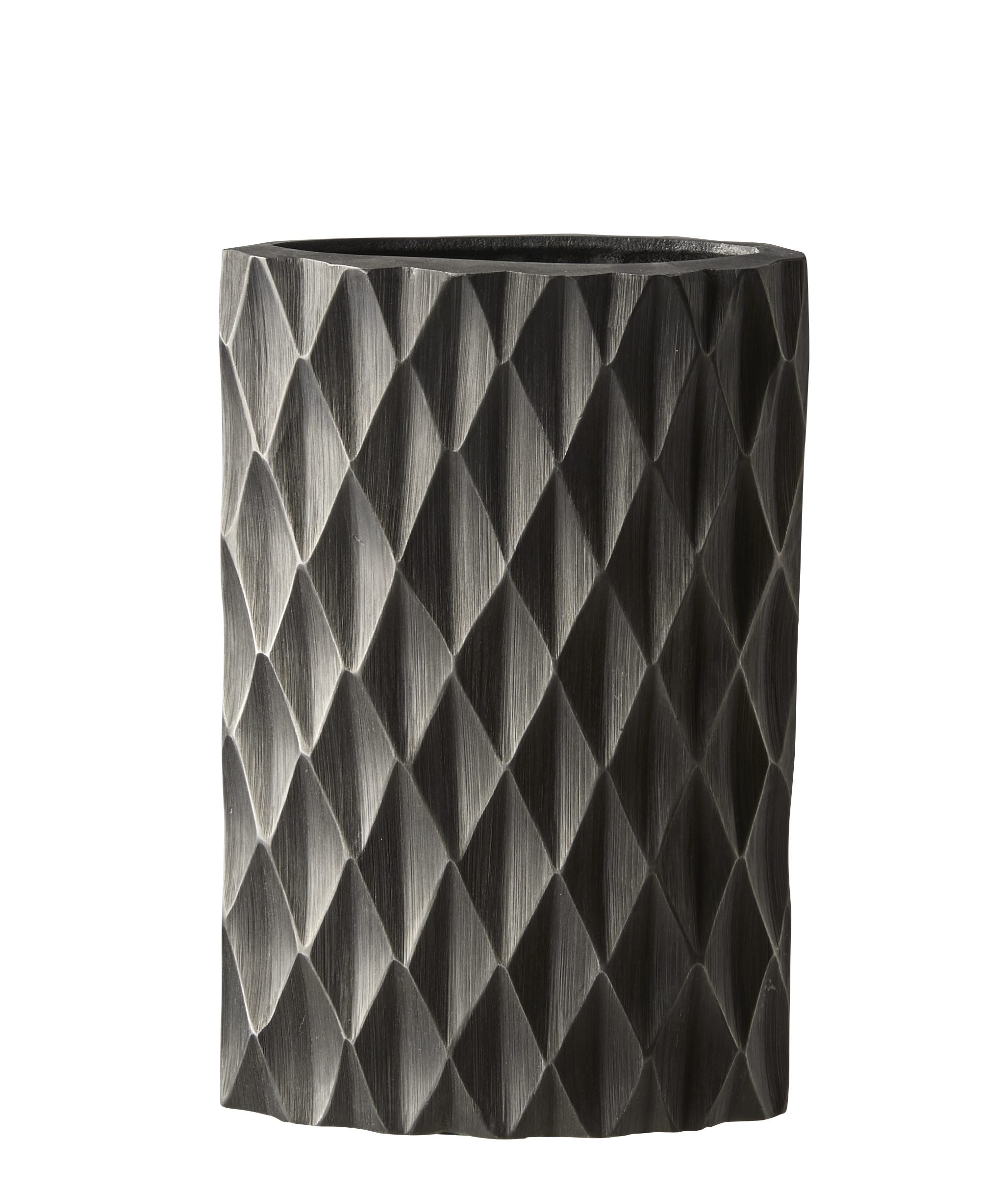 Diamond Chisel Tall Oval Matte Texture Vase