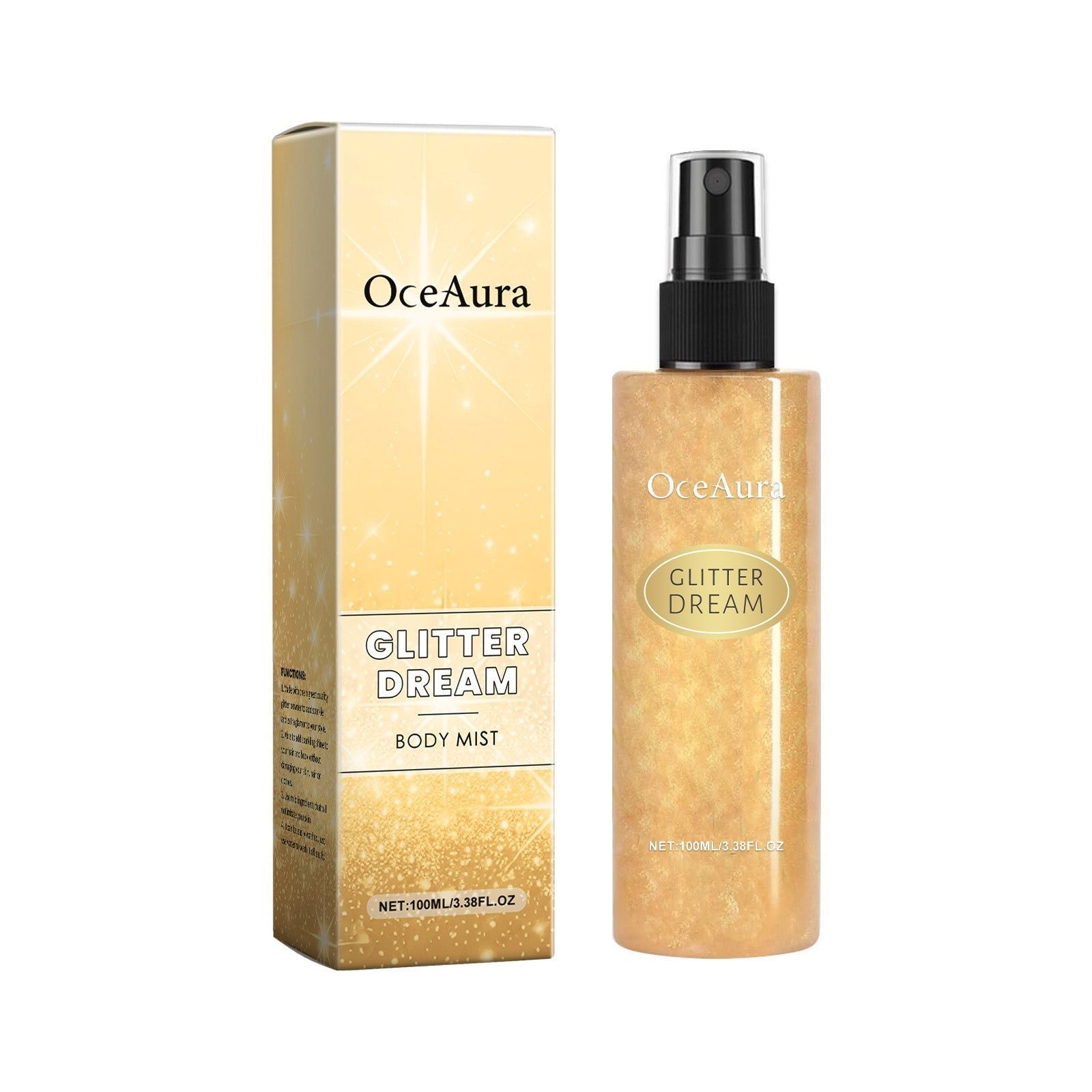 Body Glitter Spray, Long-Lasting Persistent Shine, Sparkling Body & Hair Highlighter ,100ml