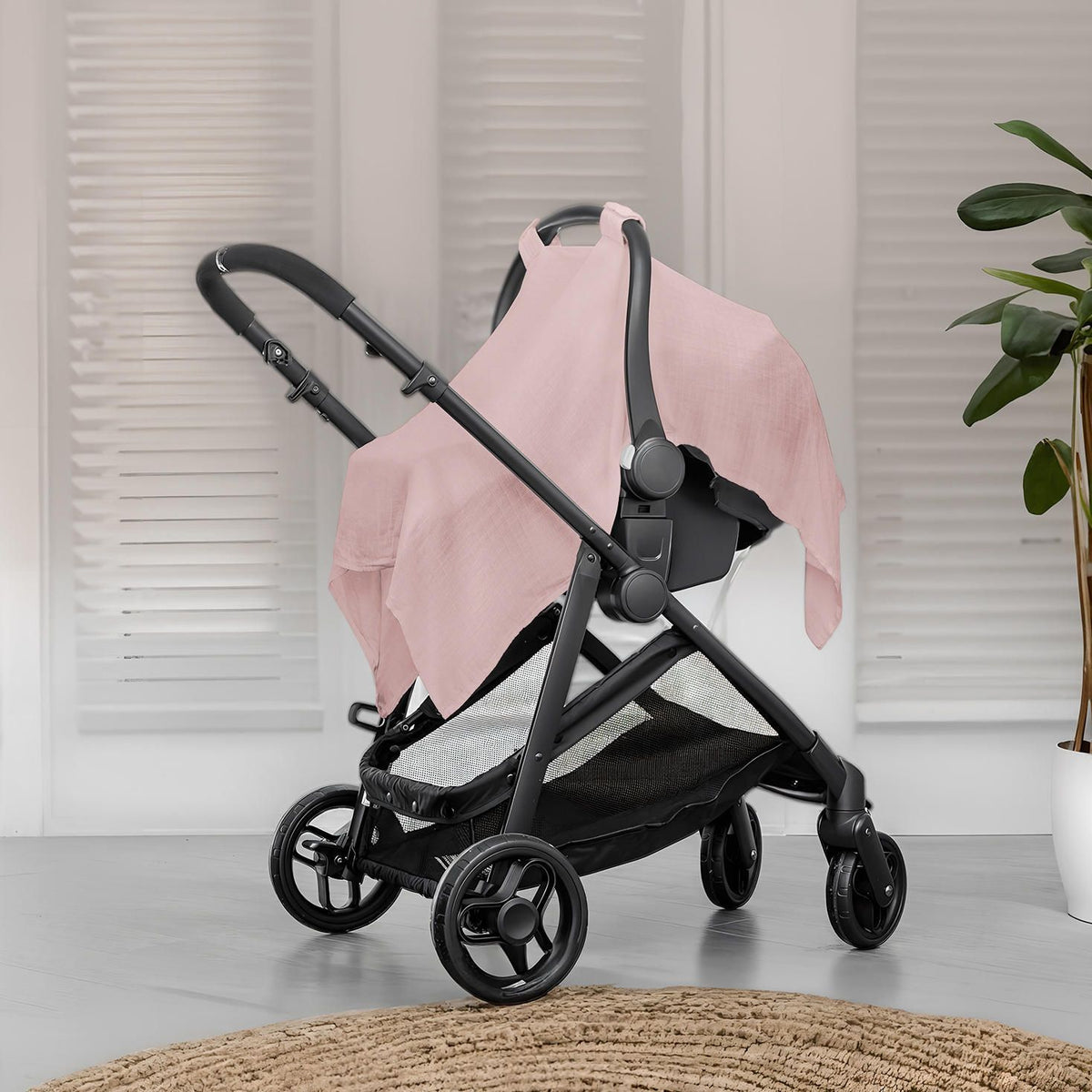 Baby Car Seat Cover Soft Breathable Lightweight Canopy for Sun Bug