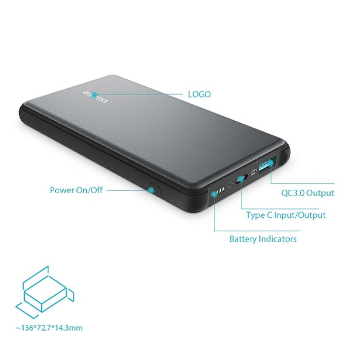 ROMOSS MT1040101 شاحن سريع QC3 Powerbank 10MAH