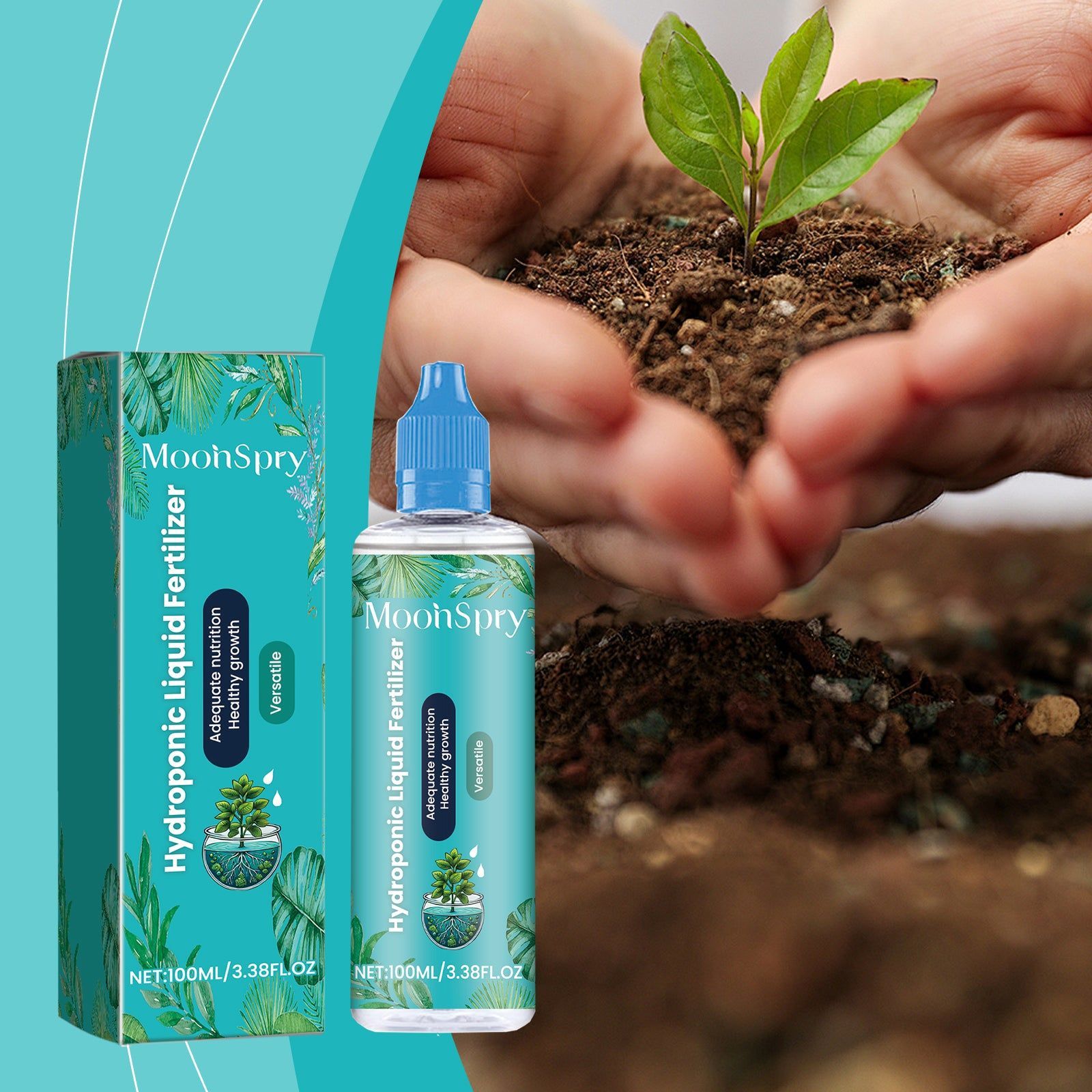 Boost Plant Growth with Hydroponic Liquid Fertilizer, Nutrient Solution for Healthy Green Leaves ,100ml