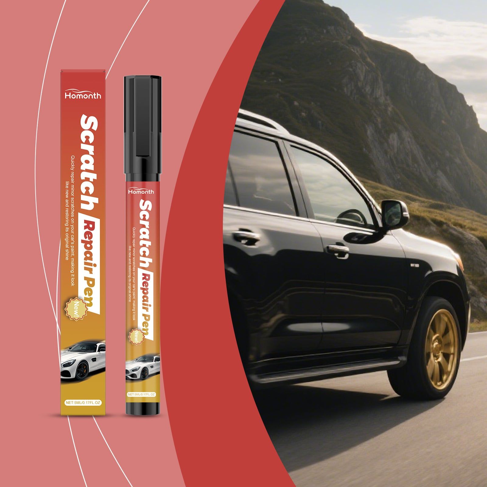 Car Scratch Care Pen, Quick Repair, Surface Touch-Up, Easy to Use, Durable, Auto Paint Fix ,5ml