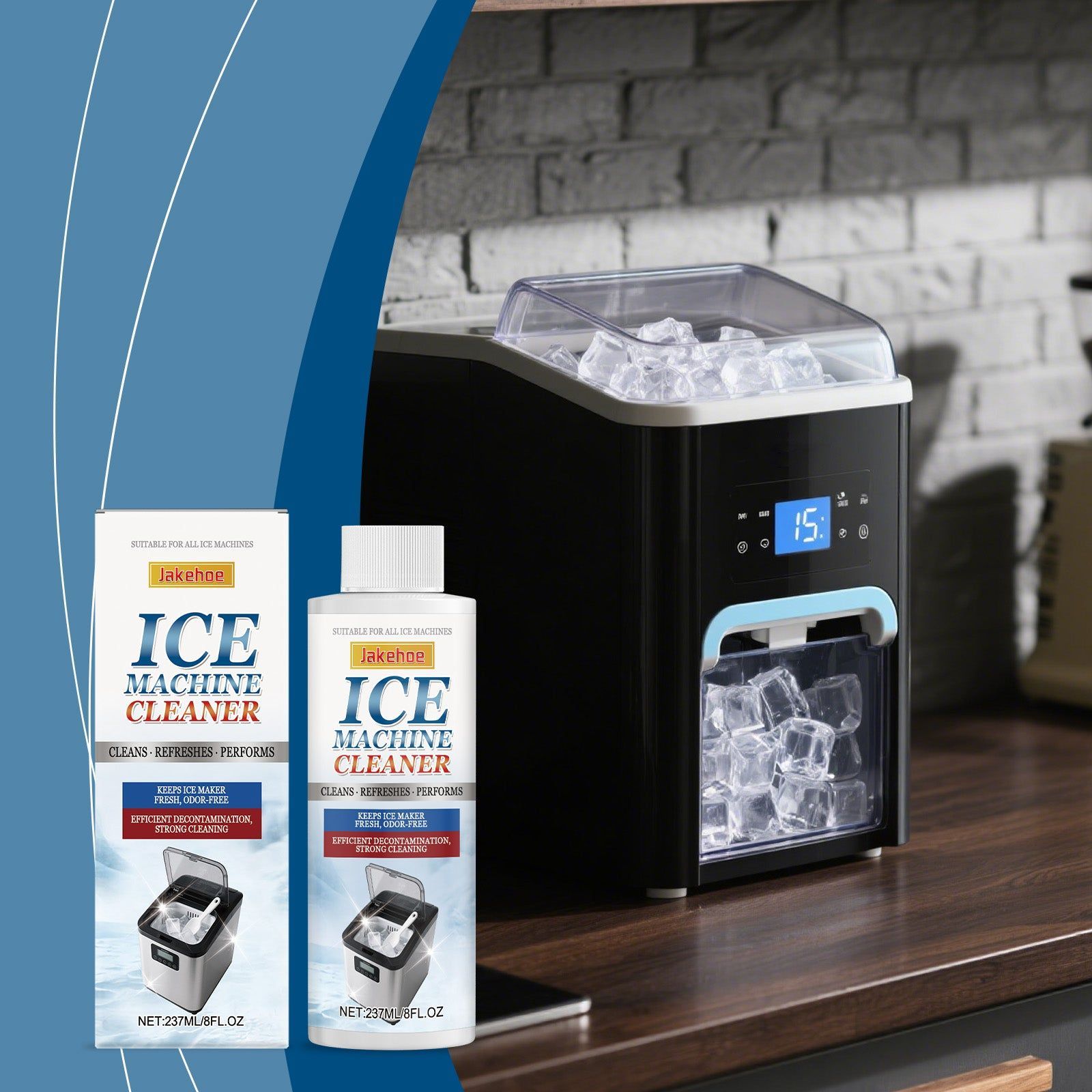 Deep Cleaning Ice Maker Descaler, Scale Removal, Odor Elimination for Household and Commercial Use ,237ml