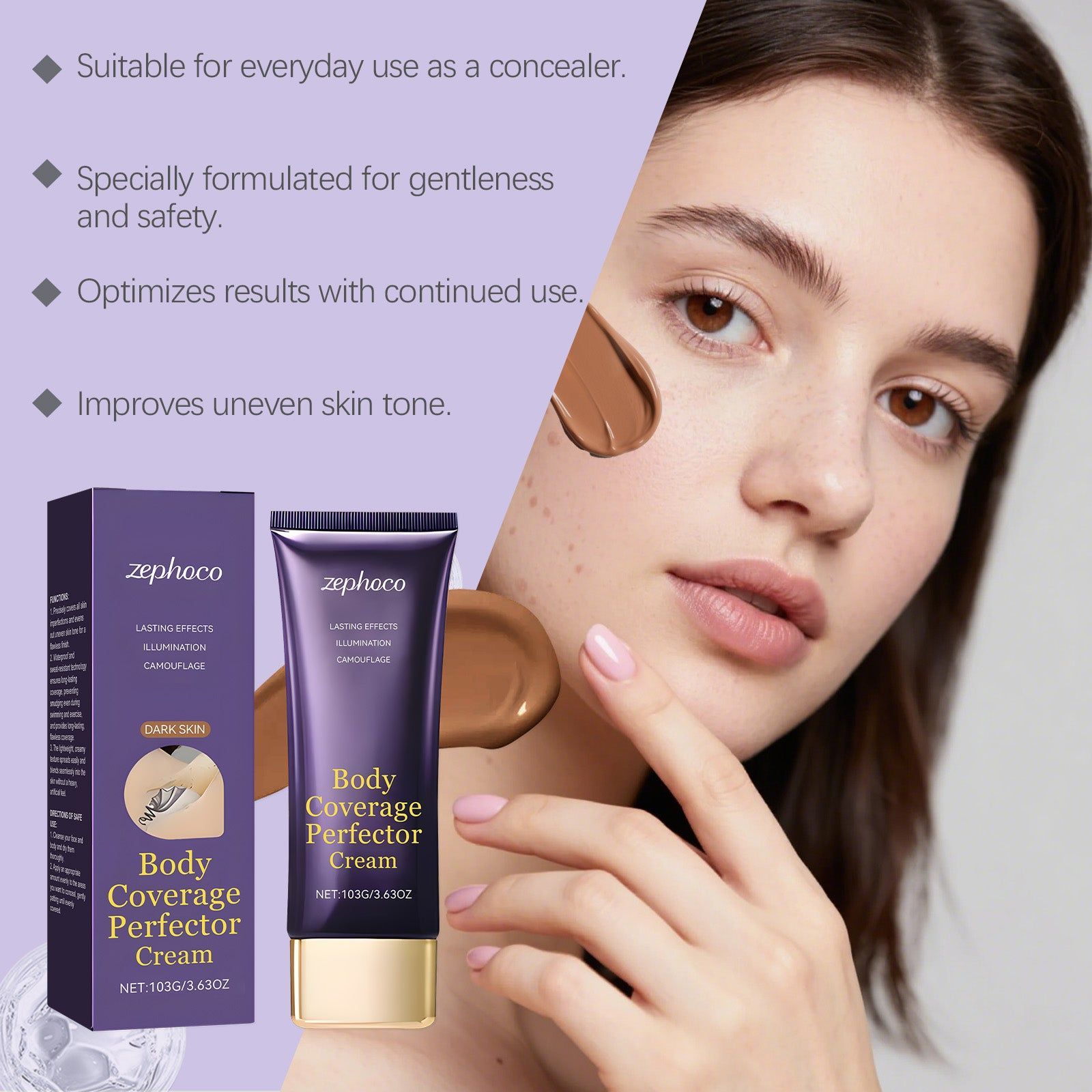 Body Concealer, Flawless Skin Cover, Waterproof, Natural, Long-lasting ,103g