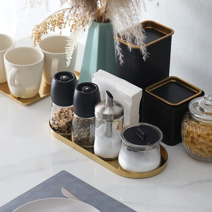 Golden Storage Tray Home Decorative Plate for Jewelry Candle Cosmetic Food