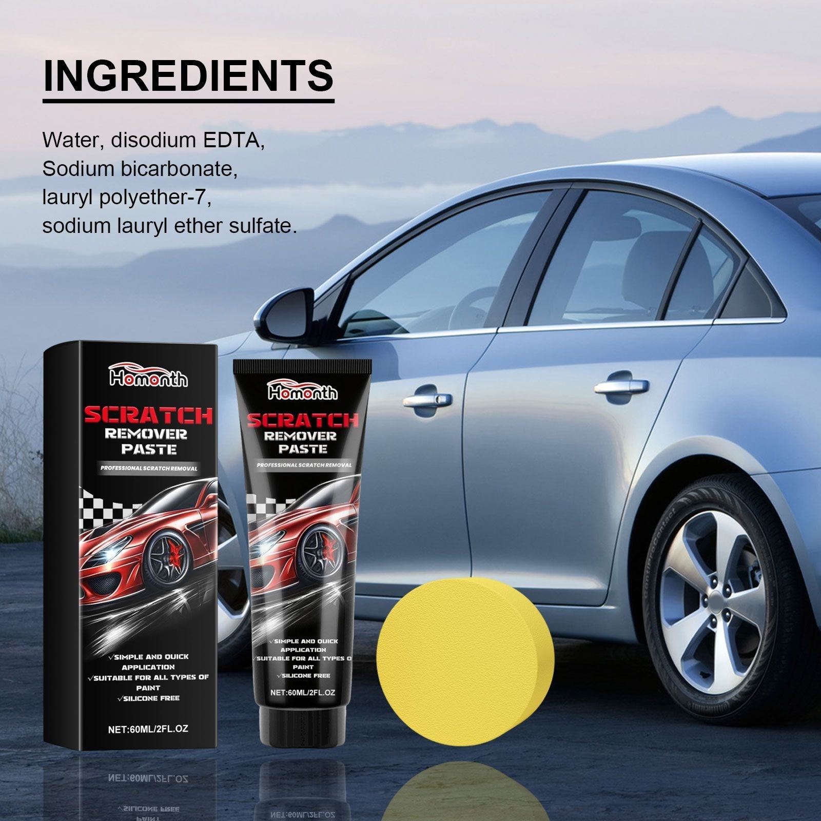 Car Scratch Repair Paste, Quick Scratch Remover, Paint Touch Up, Car Polishing, Car Maintenance ,1set