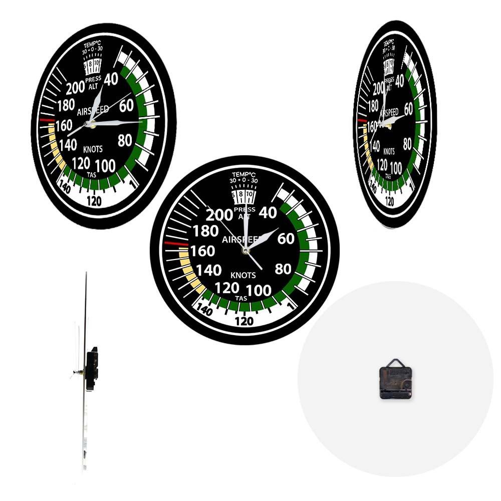 12 Inch Acrylic Airspeed Indicator Wall Clock Aviation Home Pilot Decor