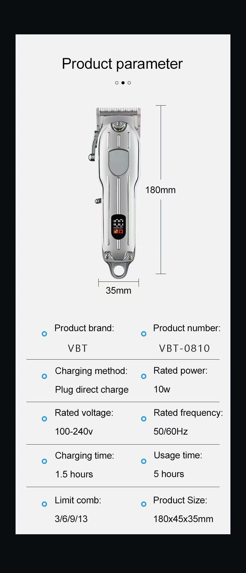 Digital Rechargeable Hair Clipper Kit