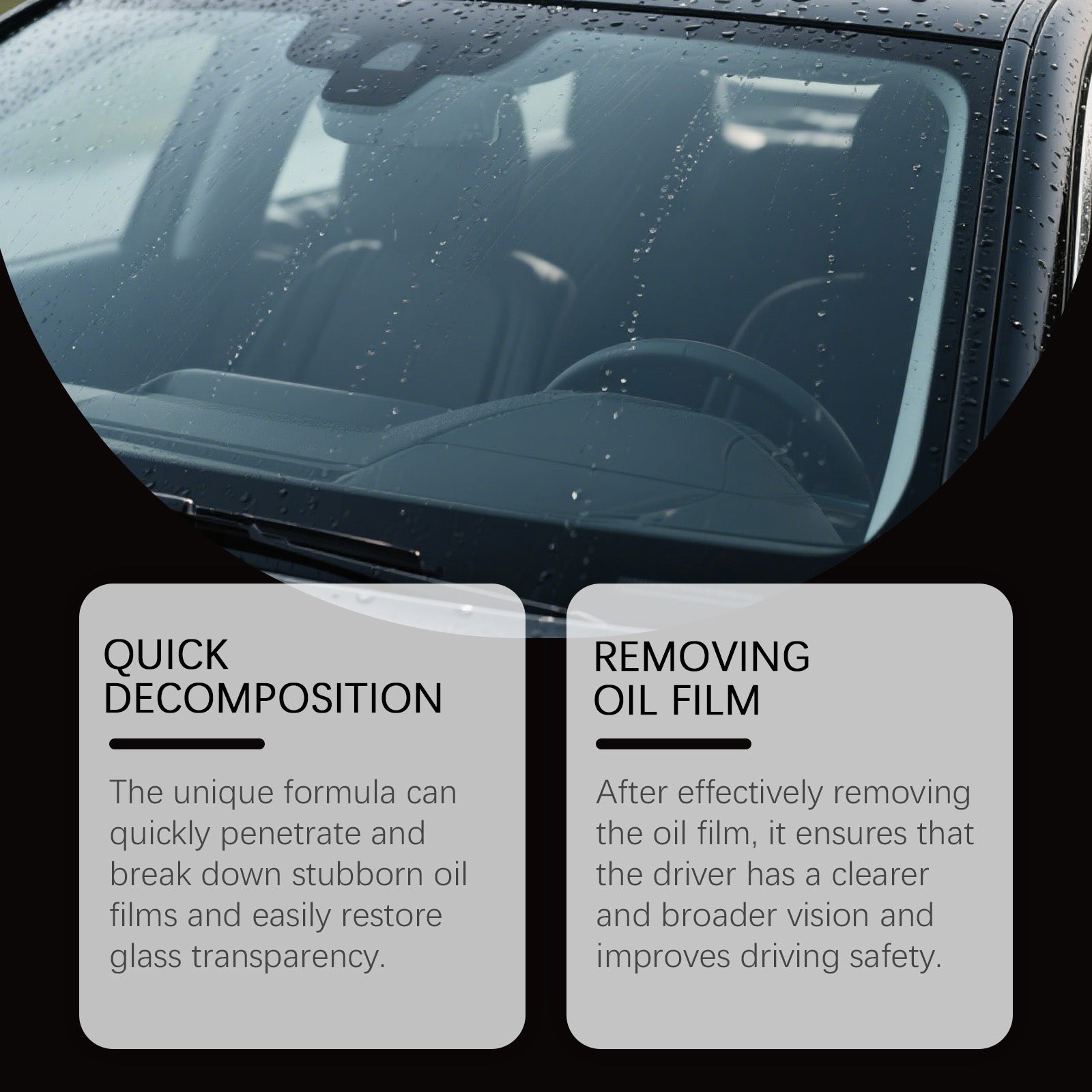 Car Care Glass Cleaner Set, Stain Removal, Crystal Clear Vision, Safe Driving ,1set