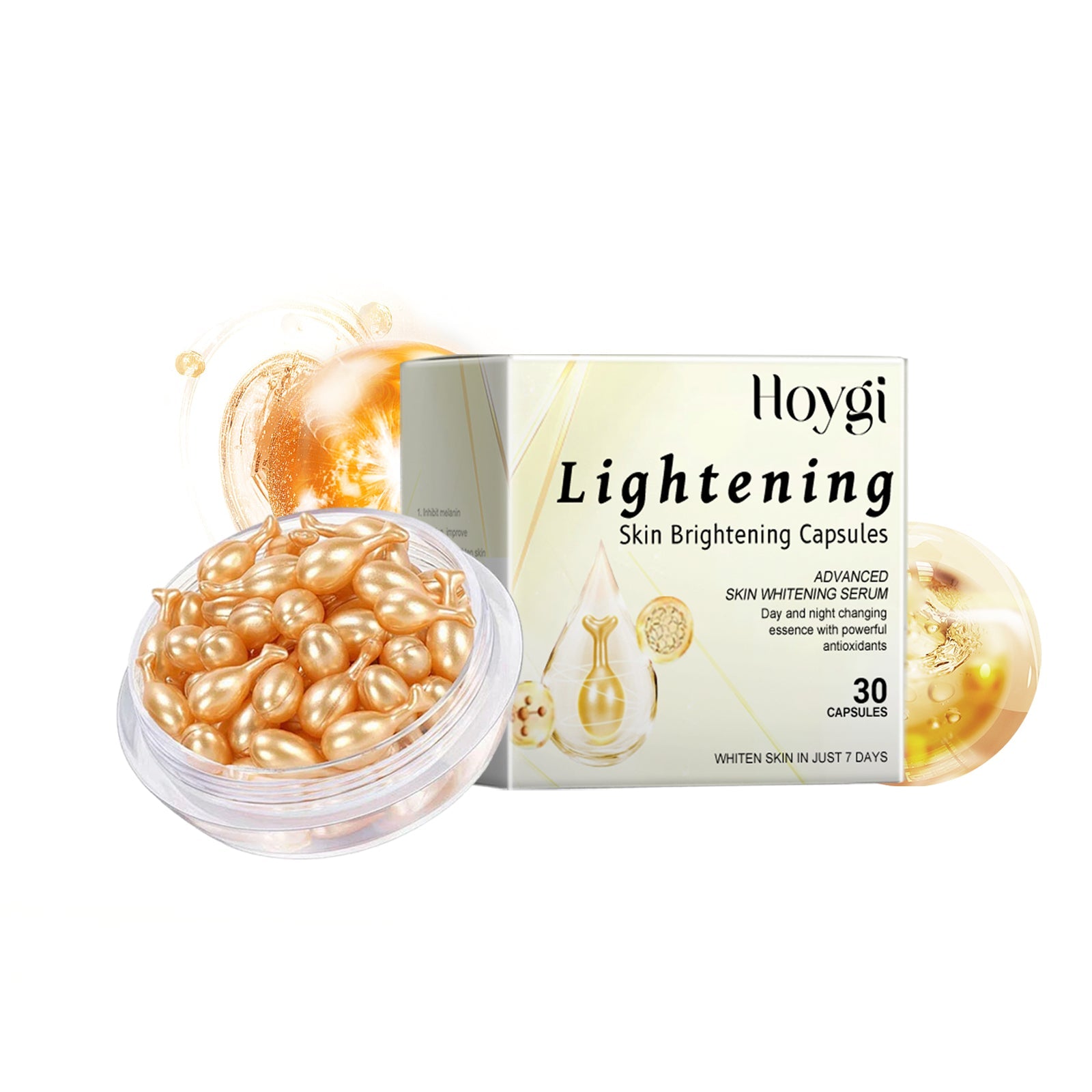 Brightening Capsule for Lightening Skin Tone, Elastic Firming, Fine Line Smoothing, Nourishing Dry Skin ,30 capsules