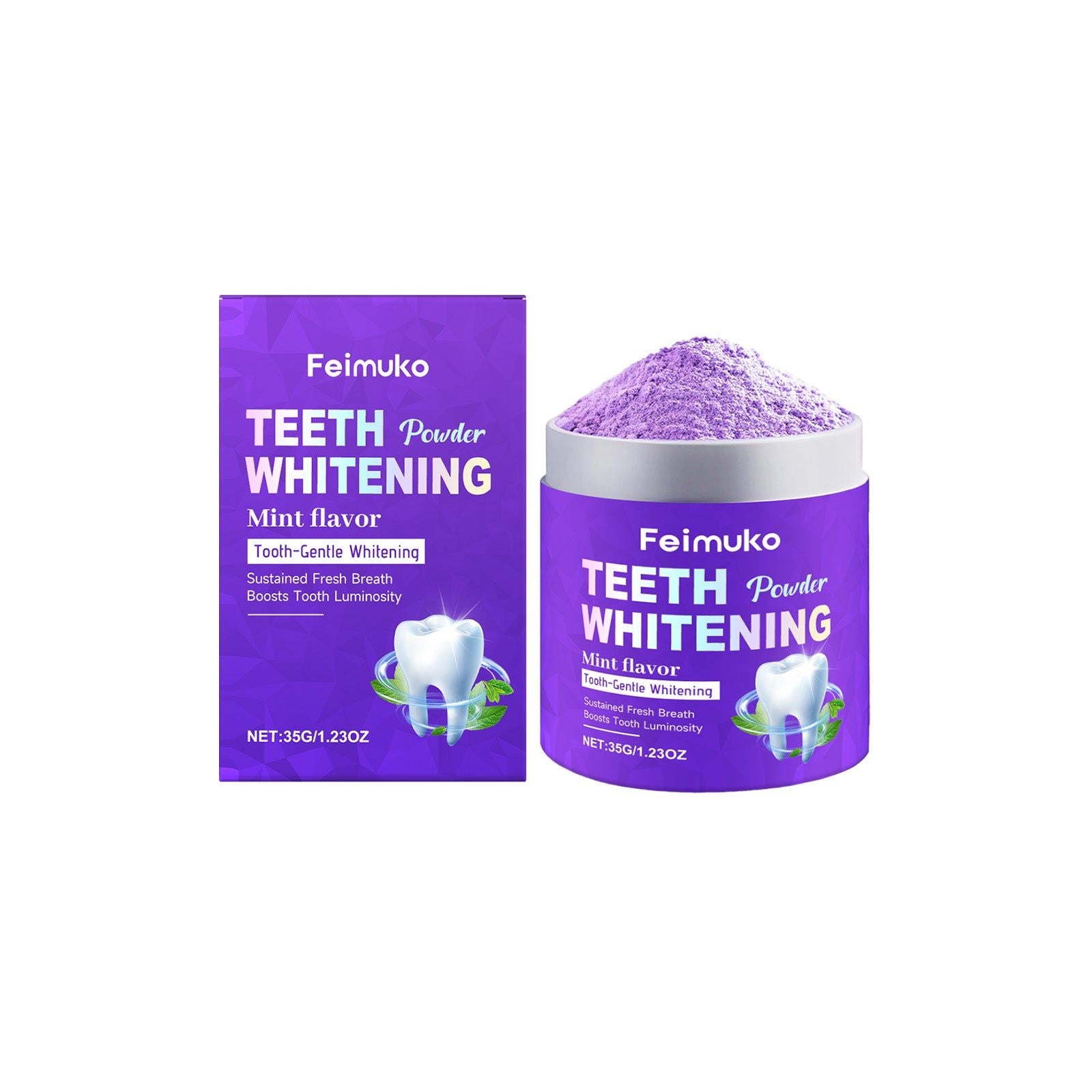 Brightening Dental Care Tooth Powder, Fresh Breath, Gentle, Portable, Stain Remover ,35g