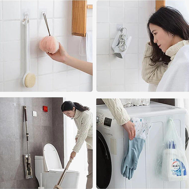 1 Piece Transparent Wall Hooks Hangers - Durable, Easy-to-Install Kitchen & Bathroom Accessories