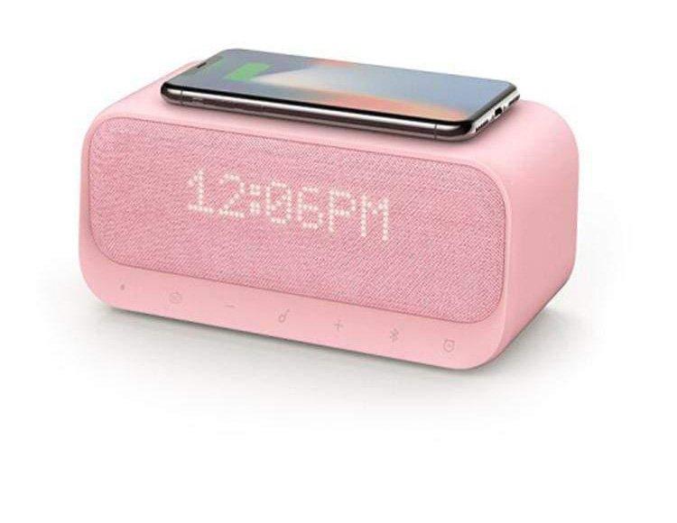 Soundcore Wakey Bluetooth Alarm Clock with Wireless Charging & FM Radio, Pink