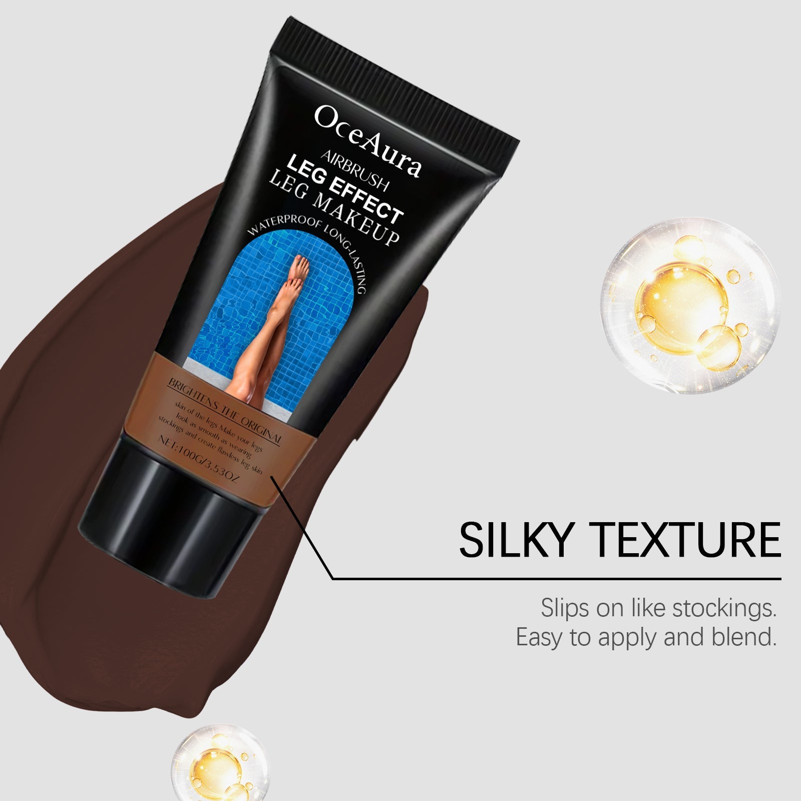 Blackening Foundation for Legs, Summer Beach Glow, Flawless Bronze Skin ,100g