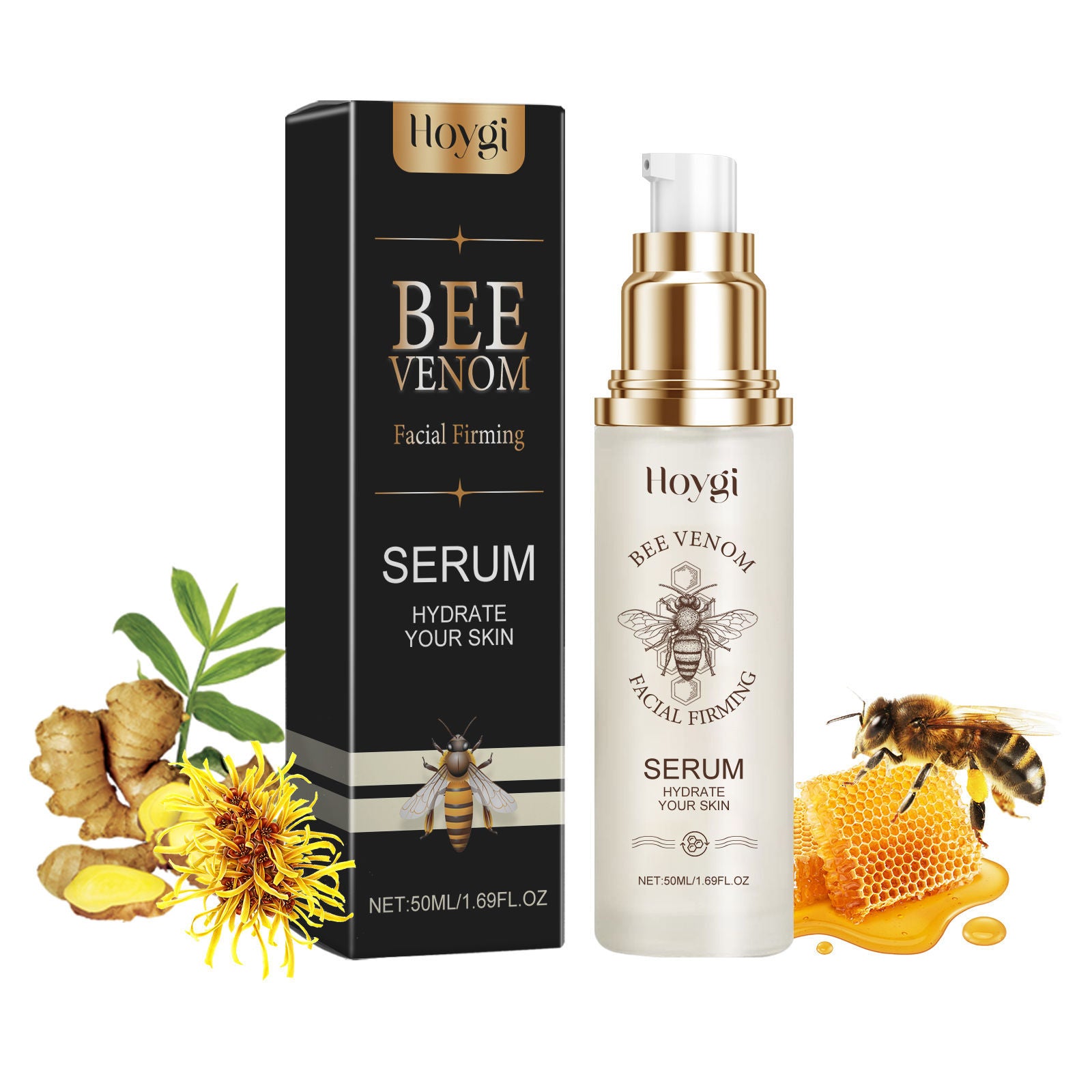 Bee Venom Facial Essence, Hydrating Moisturizer, Collagen Firming, Anti-Aging Skincare ,50ml