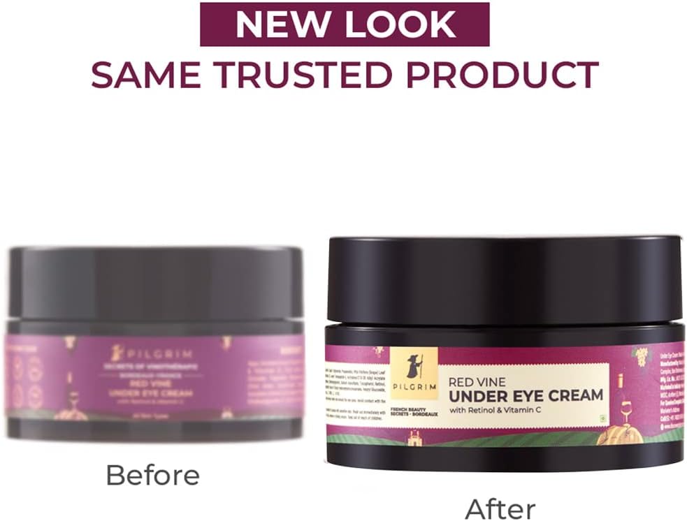 Pilgrim Red Vine, Retinol & Vitamin C Under Eye Cream for dark circles 30gm