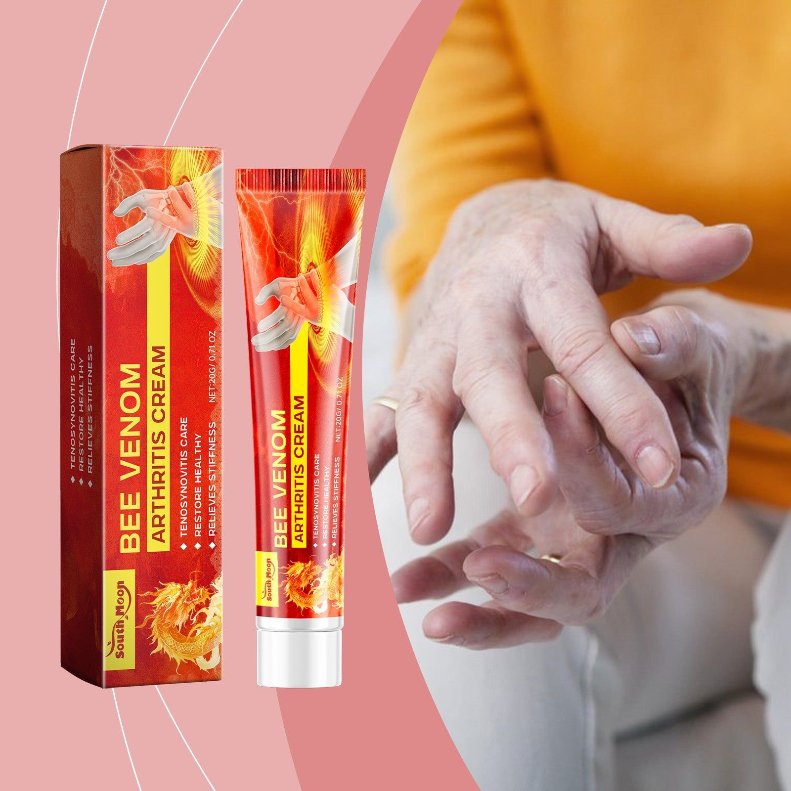 Body Joint Repair Cream, Pain Relief, Muscle Relaxation, Hyaluronic Acid, Bee Venom, Natural, Non-Irritating ,20g